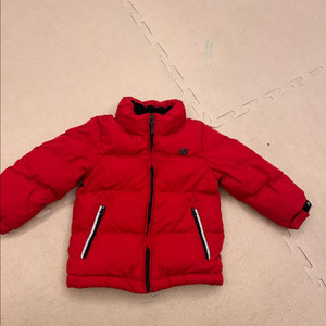 뉴발란스 키즈 덕다운 레드 패딩 점퍼 100