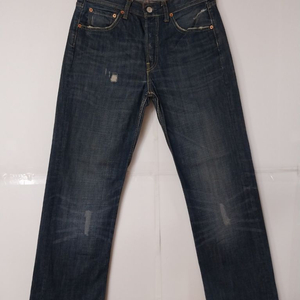 31)리바이스 501 가죽패치 워싱 데님 생지 일자청바