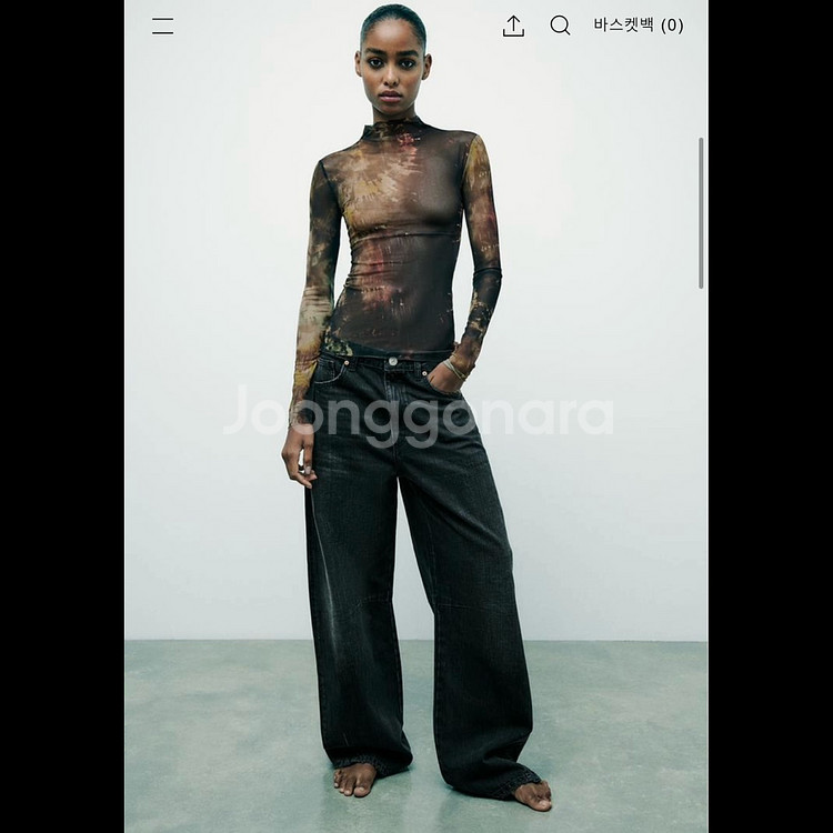 zara 자라 하이넥 튤 탑--6