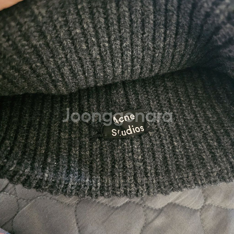 아크네 스튜디오 라지 페이스 로고 비니 그레이--1