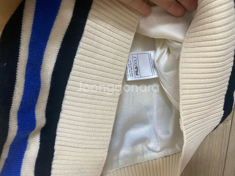 휠라골프 여성 목폴라 니트 조끼 골프복 95사이즈--3