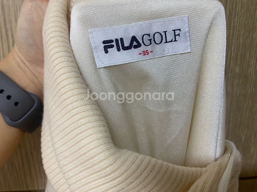 휠라골프 여성 목폴라 니트 조끼 골프복 95사이즈--4