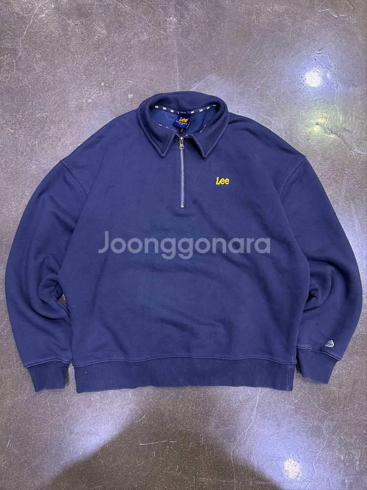 Lee 카라 반집업 맨투맨 티셔츠 네이비 XL--0
