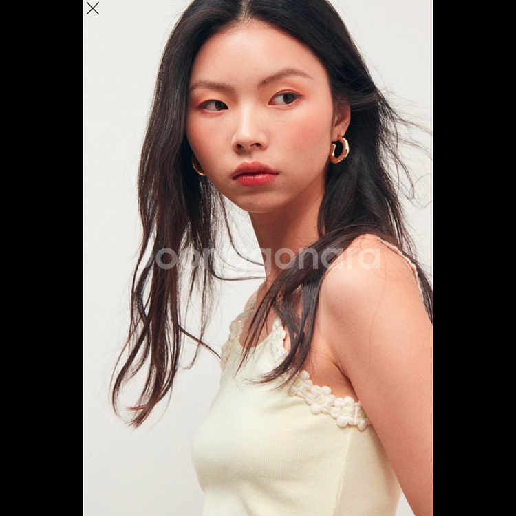 h&m 에이치앤엠 레이스 디테일 스트랩 탑--8