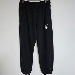 S 오프화이트 블랙 애로우 트레이닝 팬츠 OMCH029