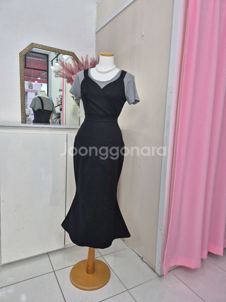 머메이드 라인 뷔스티에 볼륨 롱원피스ㅡ무배--3