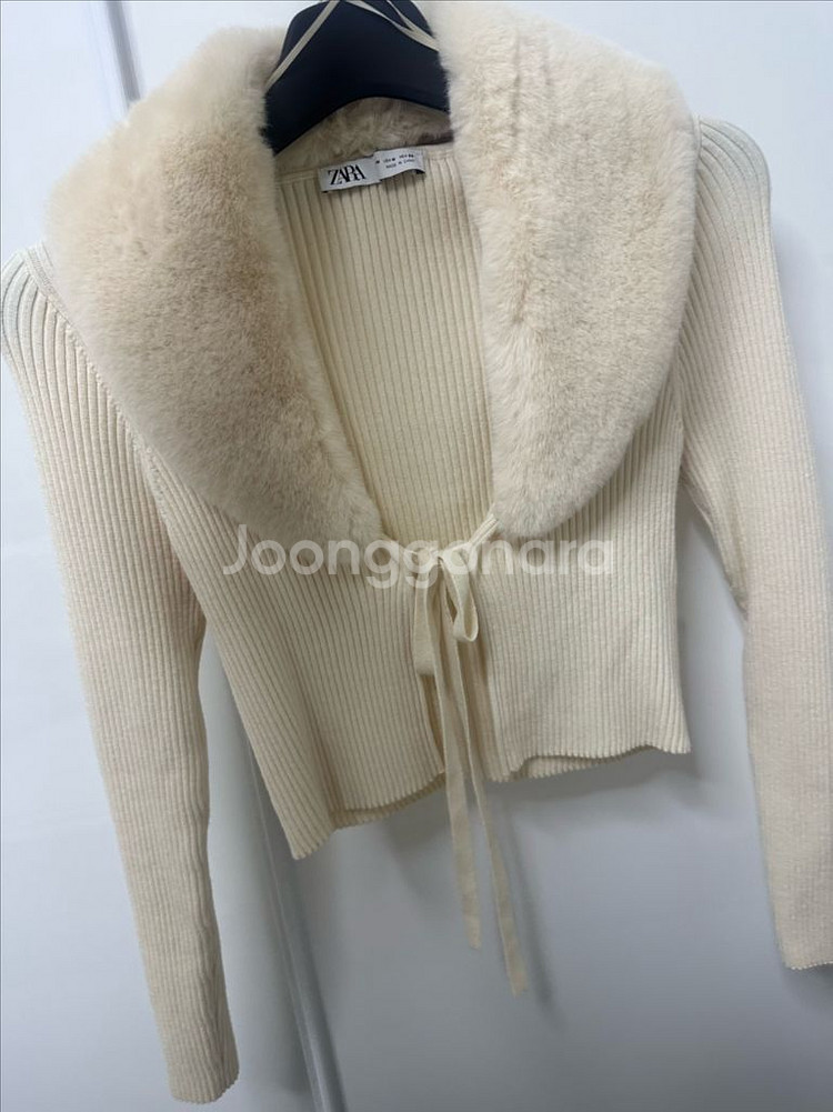 자라 zara 퍼 가디건 m--1