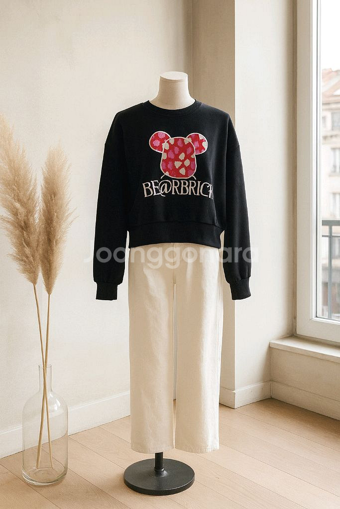 여성 캐릭터 간절기 쭈리 숏 맨투맨ㅡ무배--8