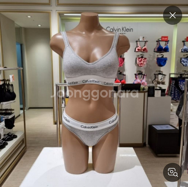 캘빈클라인 언더웨어 리프트 스쿱 브라렛 팬티 속옷세트--0