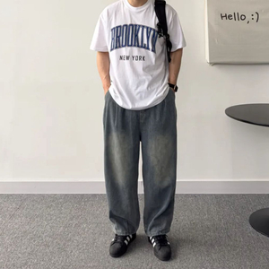 빅레그 연청 청바지 밴딩바지 2XL