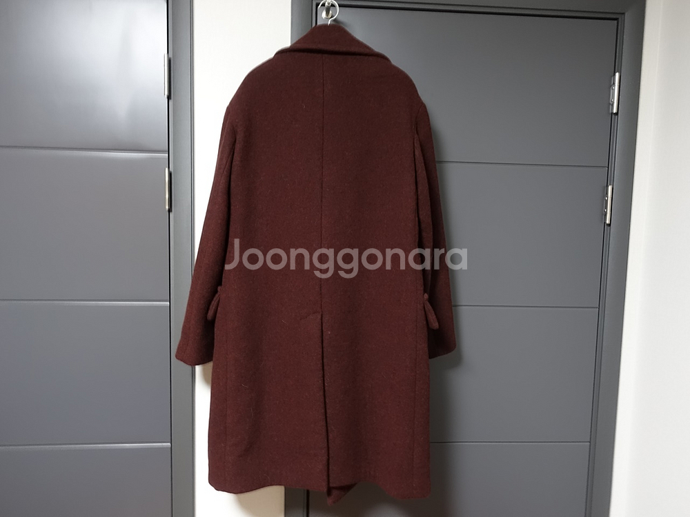 랑방 런웨이 버건디 울 알파카 오버핏 코트--3