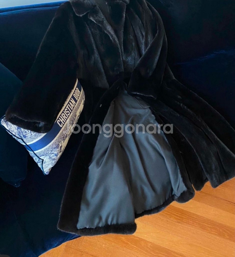 최고급 퀄리티 블랙그라마 롱 밍크코트--0