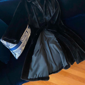 최고급 퀄리티 블랙그라마 롱 밍크코트