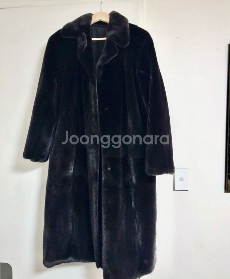 최고급 퀄리티 블랙그라마 롱 밍크코트--5