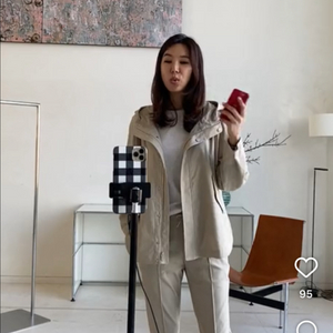 소윰 샴브레이 베이지 자켓 스몰