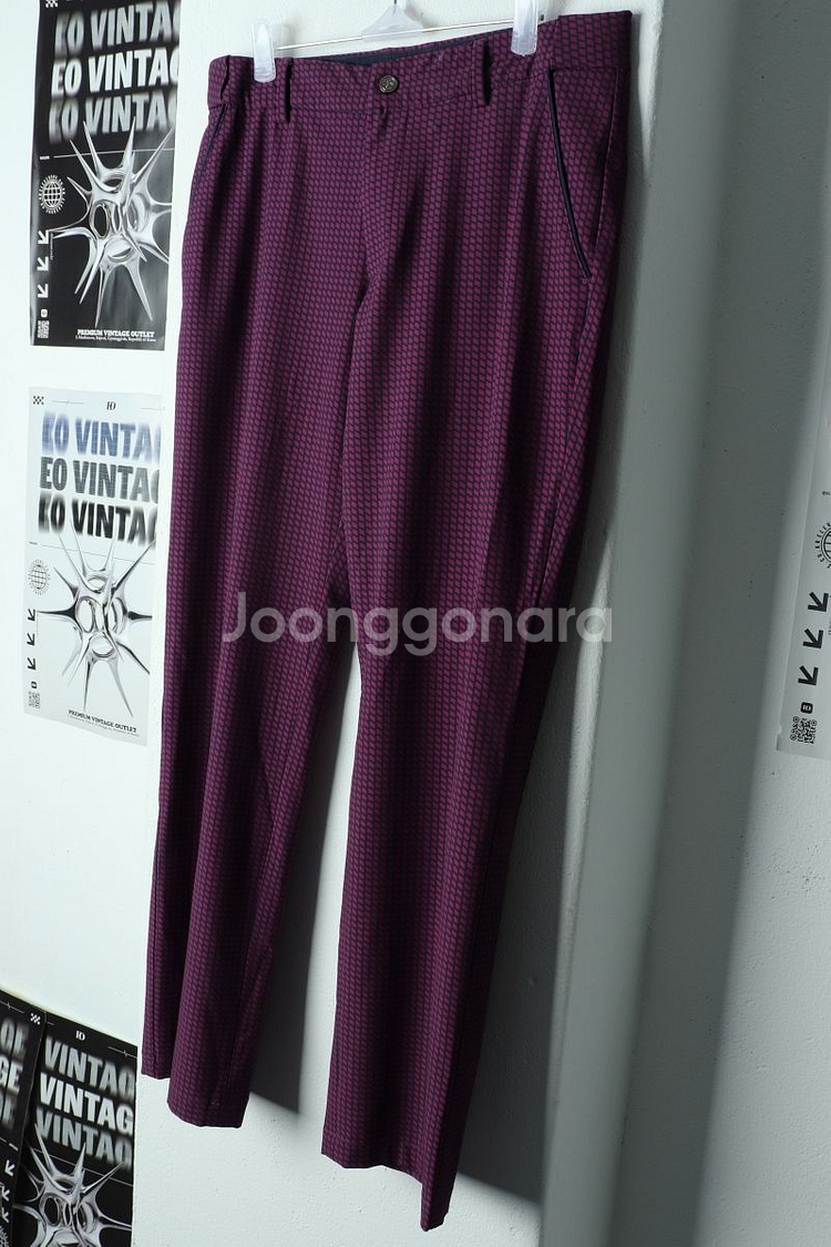W(L-XL) 먼싱웨어 슬랙스 경량 바지 골프 패턴--0