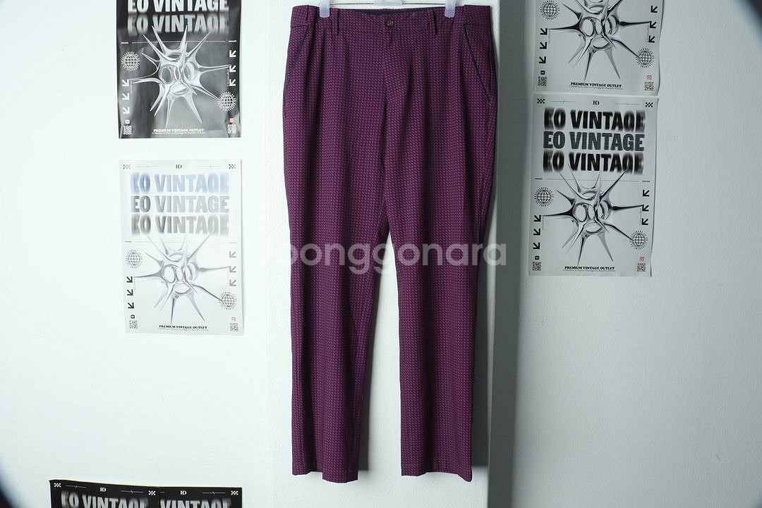 W(L-XL) 먼싱웨어 슬랙스 경량 바지 골프 패턴--1