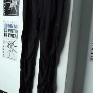 W(M-L) 코오롱스포츠 슬랙스 경량 바지 셔링 블랙