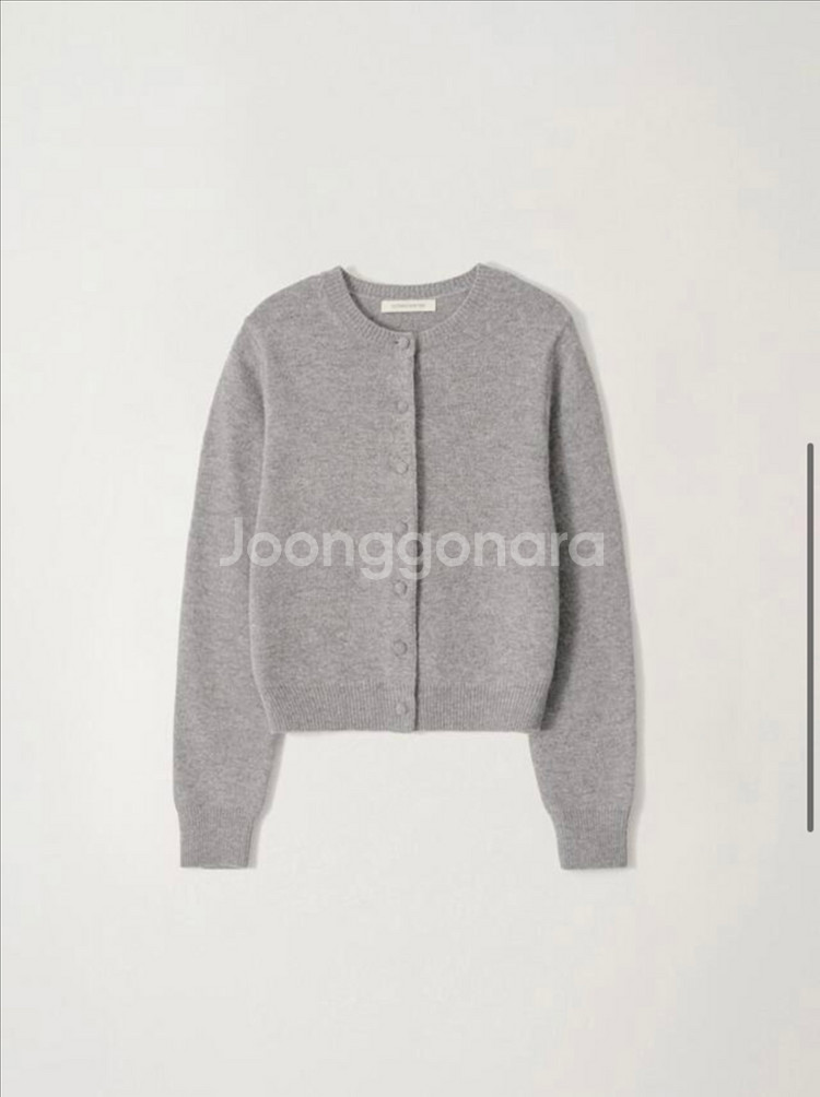 낫띵리튼 디엔 콩단추 가디건 그레이 1회 단시간착용--3