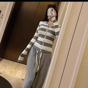 스트라이프 후드 집업 드오브 드벨라 수입의류 트레이닝