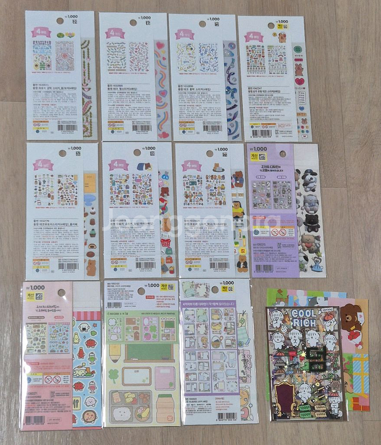 다이소 다꾸 씰스티커 다꾸스티커 11개 일괄--1