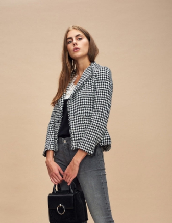 끌로디피에로 하운드투스 트위드 자켓 36 사이즈 정품--1