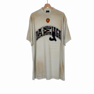 [2] 발렌시아가 남성 스케이터 더티 워싱 오버사이즈 반팔 티셔츠 화이트