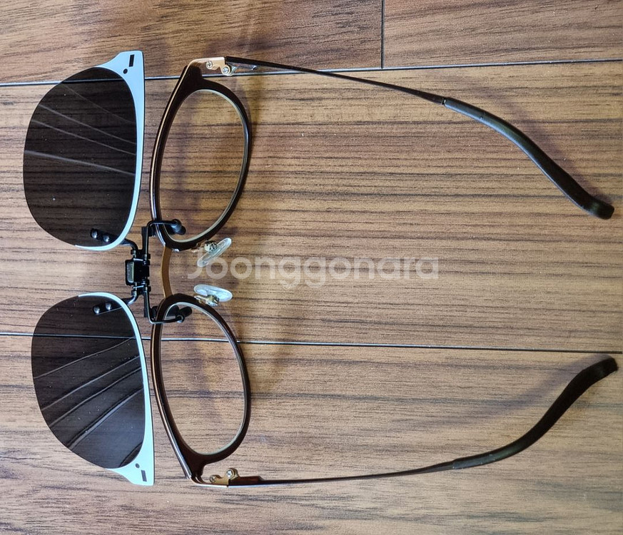 편광 초경량 클립 선글라스 포터블 광변색 미러블루--5