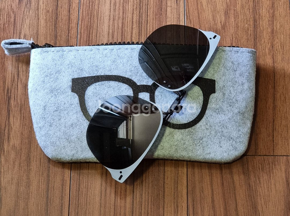 편광 초경량 클립 선글라스 포터블 광변색 미러블루--6