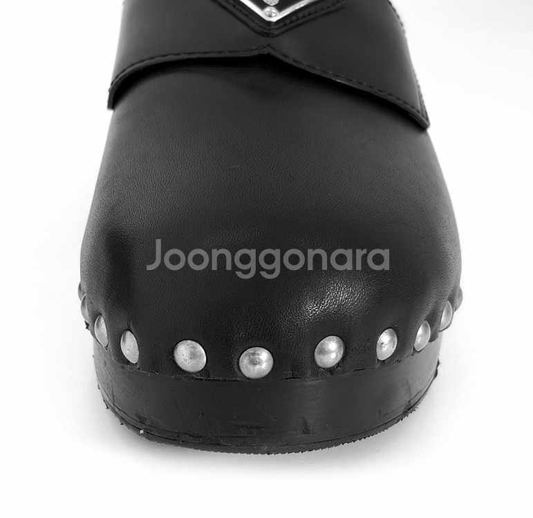 [7] 프라다 삼각로고 레더 스터드 클로그 뮬 슬라이드--7