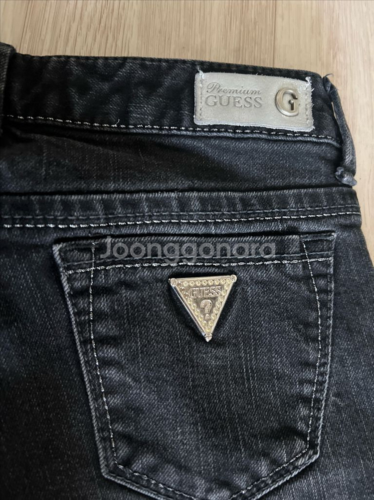 게스 다크 블루블랙진 애쉬 블랙 플래티넘 허리 26 스--3