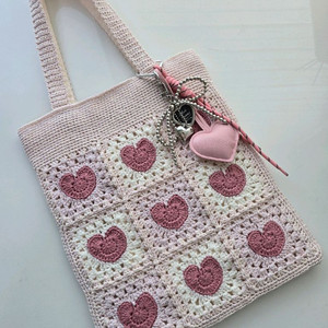 키링포함) 뜨개가방 모티브가방 에코백 핸드메이드