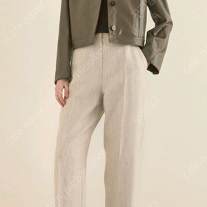 더 캐시미어 봉제라인 레더 자켓 55~66