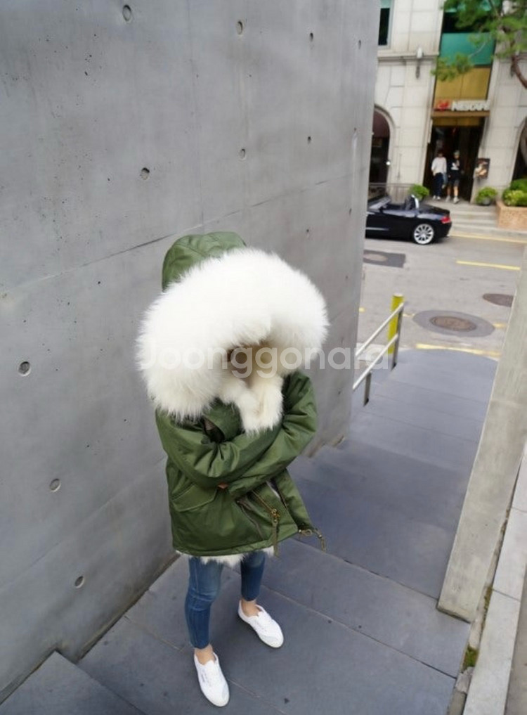 더까루 폭스야상 숏버전 (야상하나털두개 화이트,블루)--1