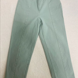[미착용] 국산 고급 9부 면스판 일자 밴딩 팬츠 민트