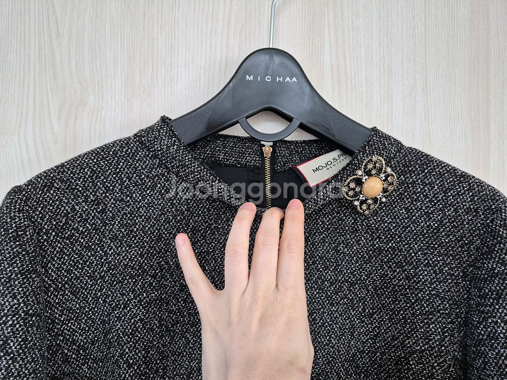 모조에스핀 레이스 트위드원피스--1