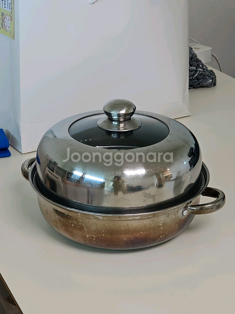 28cm 이녹스프랑 스텐 찜기 찜솥 찜냄비--0