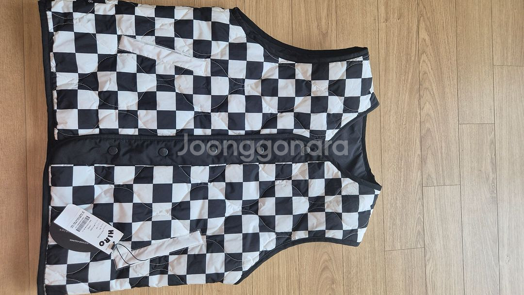 히로 리버시블 체커 베스트 150새것--2