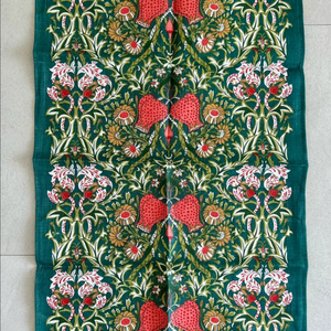 빈티지 영국 내셔널 트러스트 석류 패턴 린넨 티타월