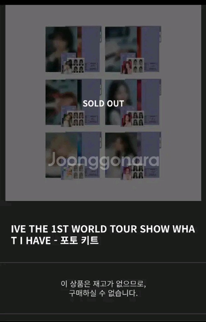 아이브 월드투어 MD 포토키트 세트 레이 미개봉--3