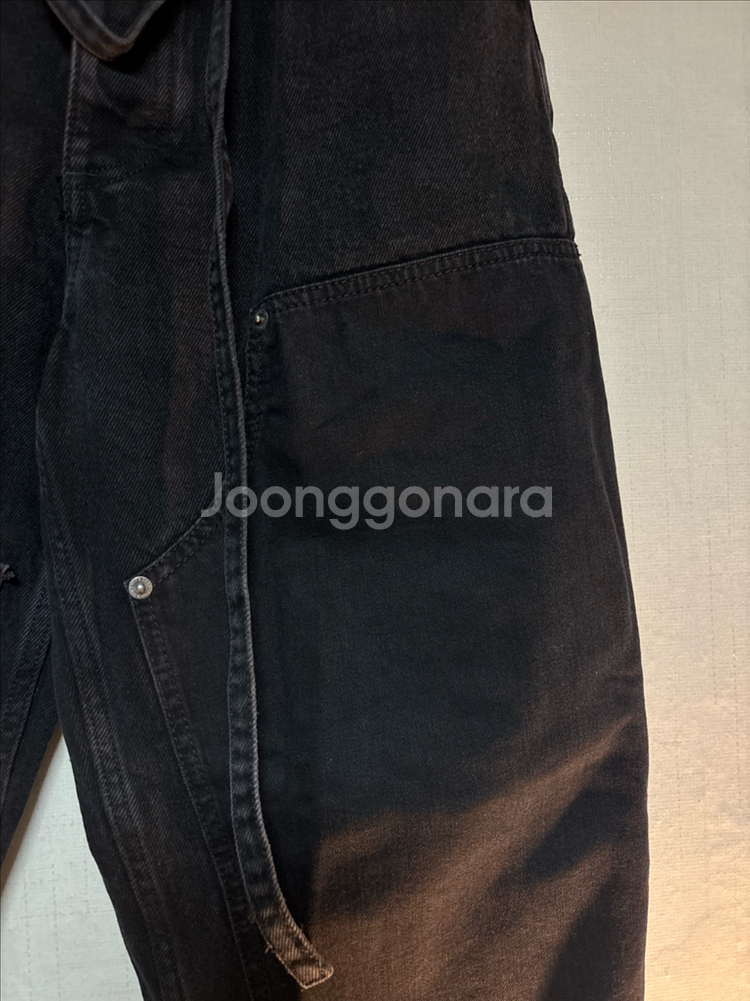 자라 블랙 와이드 데님 팬츠--2