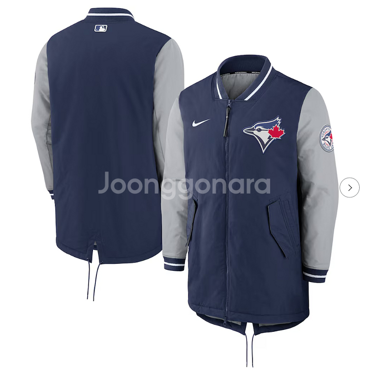 나이키 토론토 블루제이스 덕아웃 롱패딩 점퍼 S(95)--0