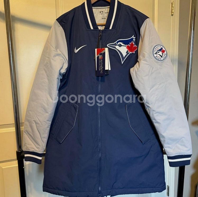 나이키 토론토 블루제이스 덕아웃 롱패딩 점퍼 S(95)--1