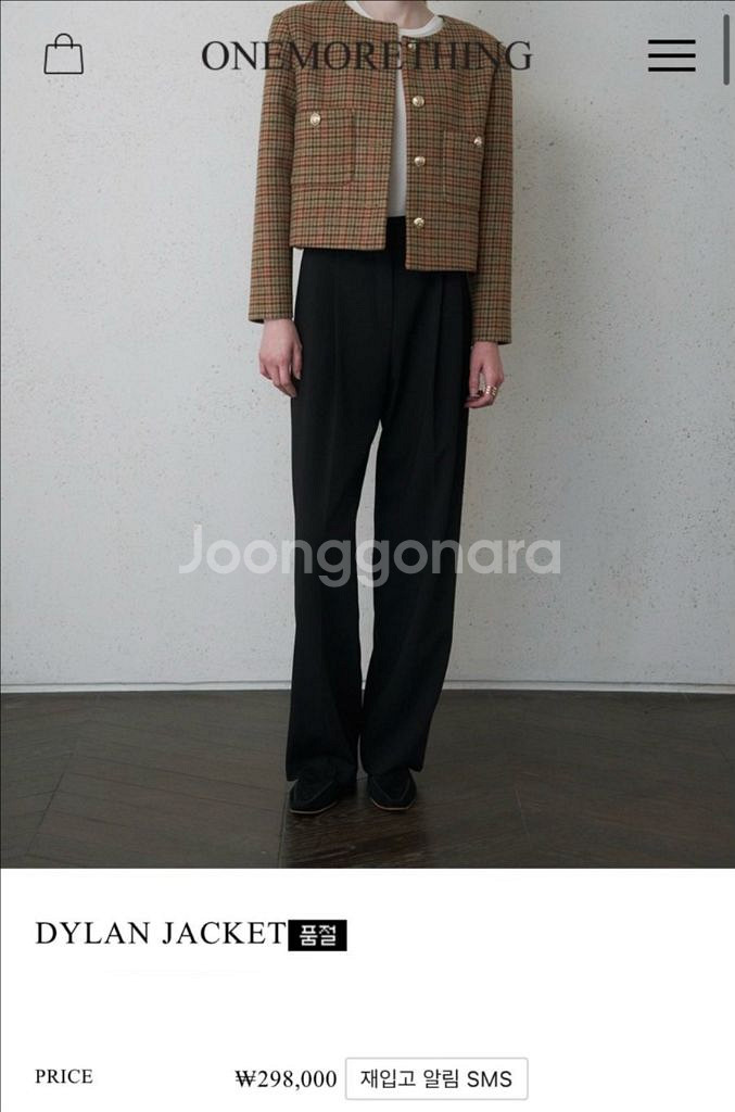 원모어띵 딜런 체크 자켓 34 DYLAN JACKET--0