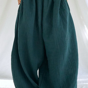 맑음복 바지 그린 레드