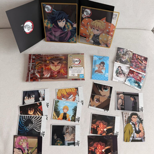 귀멸의칼날 특전 키링 카드 기유 젠이츠 색지 굿즈