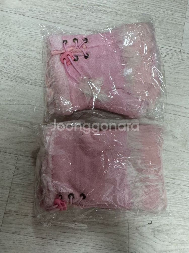 히메갸루 달천 핑크 퍼 코르셋 핸드워머--0