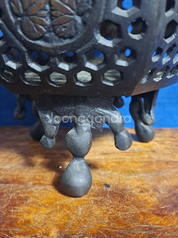 일본 동 브론즈 고급 투곽 향로--8