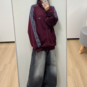 아디다스 마룬 버건디 하늘 BB 베켄바우어 트랙탑 져지