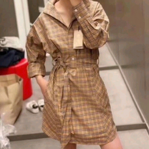 버버리 체크 셔츠 원피스